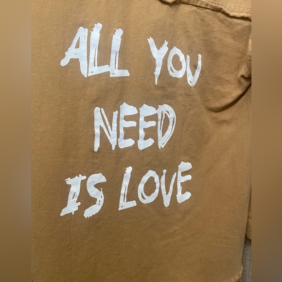 Kori Tan Shirt/jacket with White Text - Picture 5 of 5